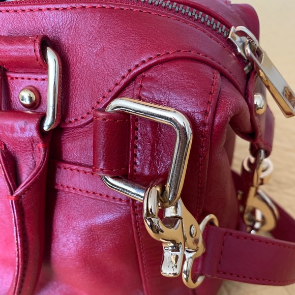 Rebecca Minkoff Red Leather Satchel w/ Crossbody Handle - Picture 7 of 16